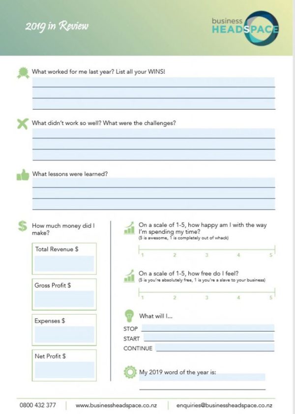 Resource: Yearly Review Form - Business Headspace